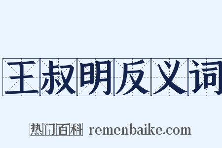 王叔明反义词是什么意思的图片